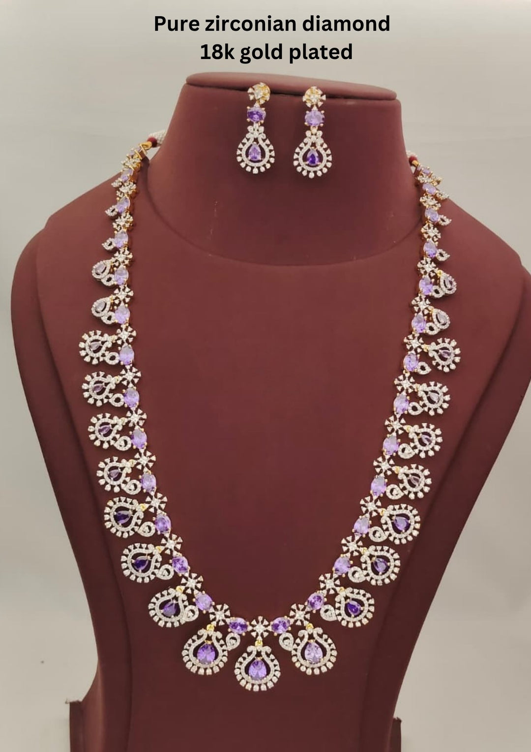 Pure Zirconian Diamond Necklace With Earrings s360023