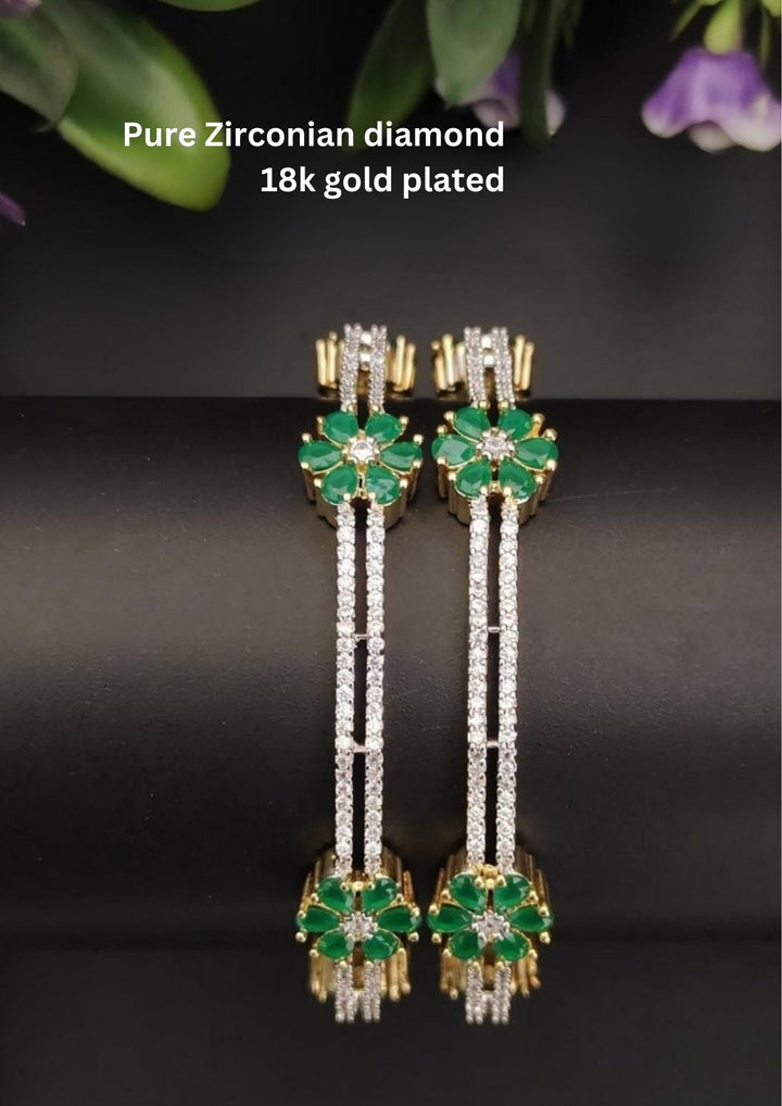 Pure zirconian diamond Bangles s120078(set of 2)