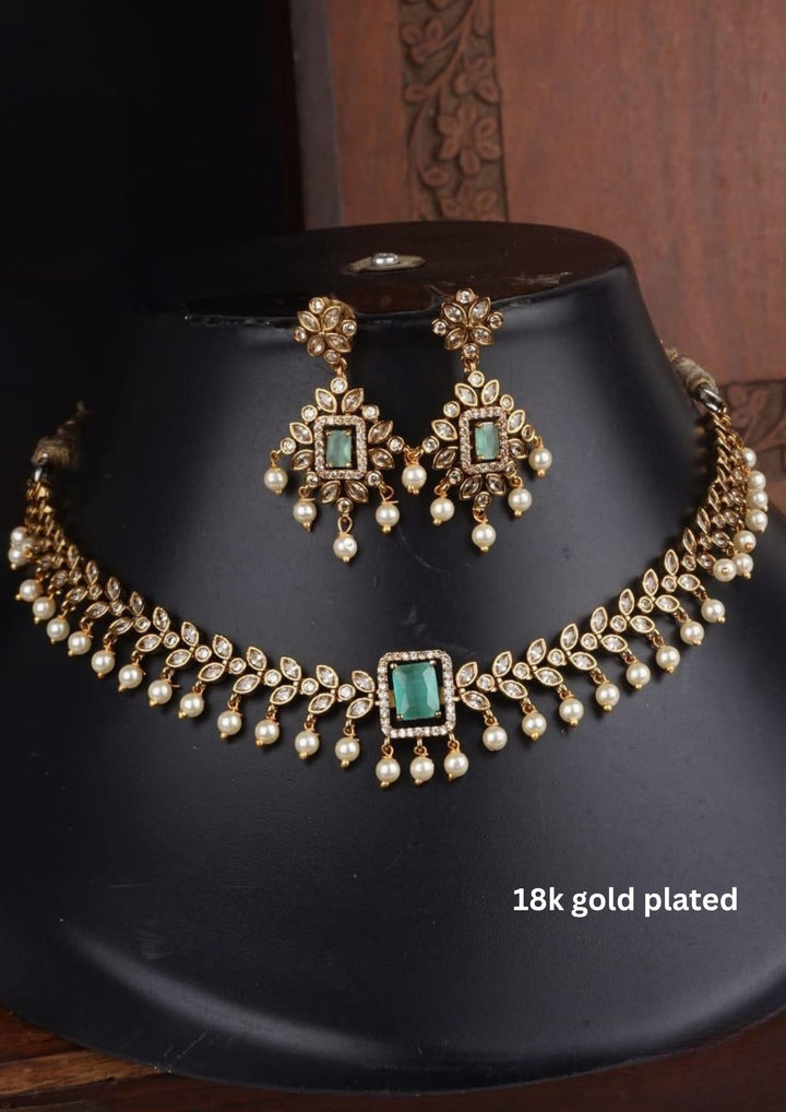 Kundan Matt Necklace with Earrings c106520