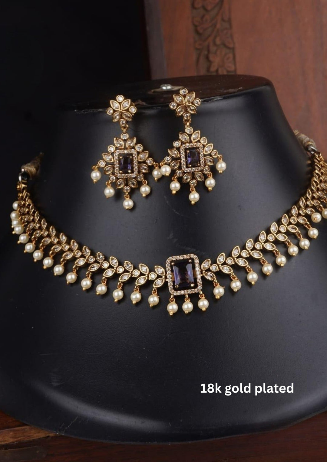 Kundan Matt Necklace with Earrings c106520