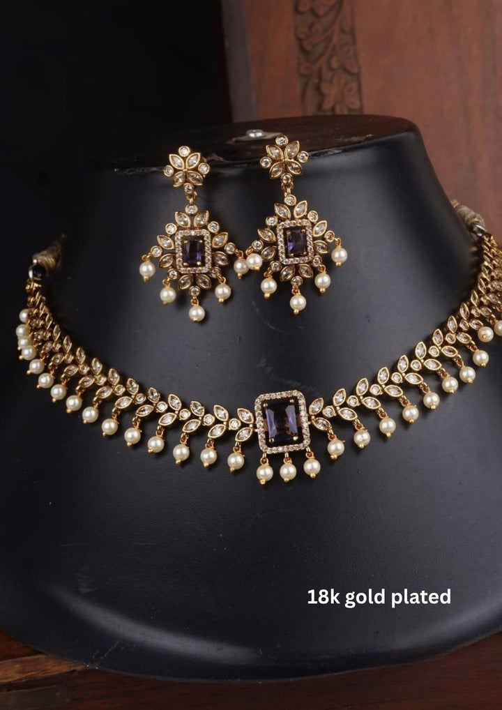 Kundan Matt Necklace with Earrings c106520