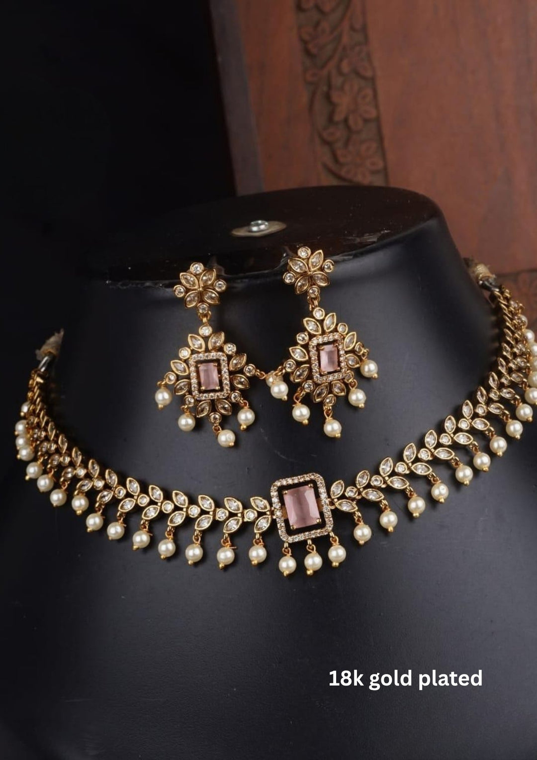 Kundan Matt Necklace with Earrings c106520