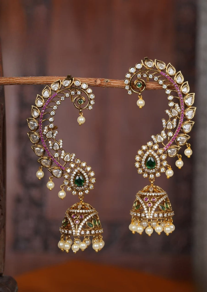 Kundan Matt Finish Jhumkas c108020