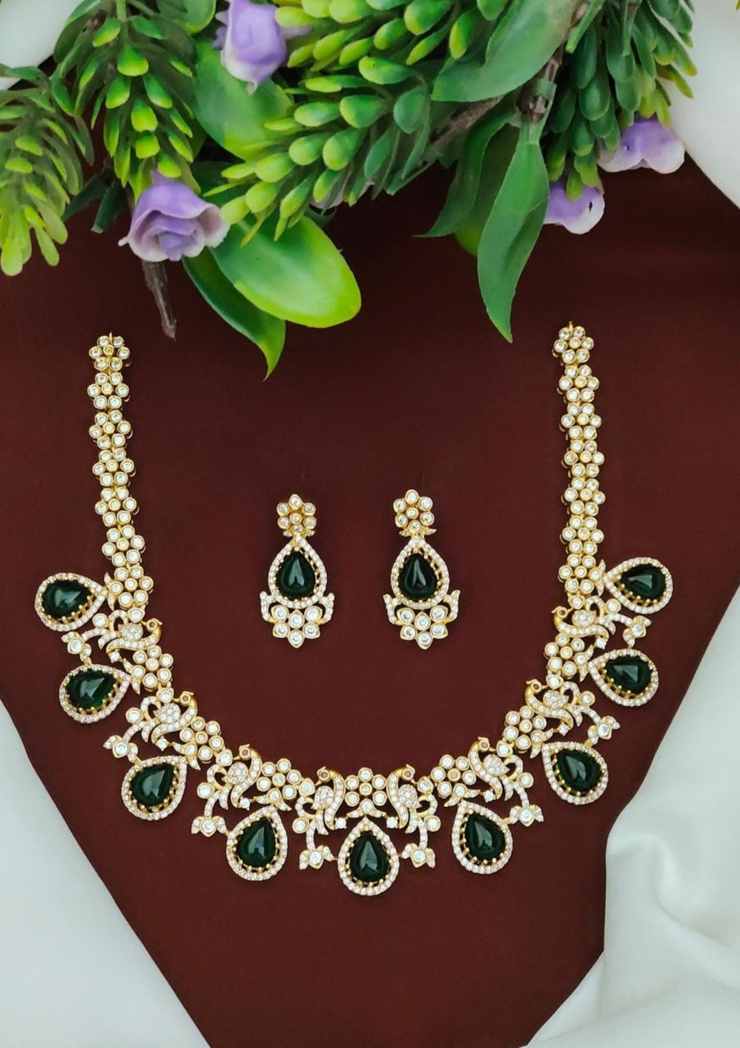 Pure Zirconian Diamond Necklace With Earrings s170031