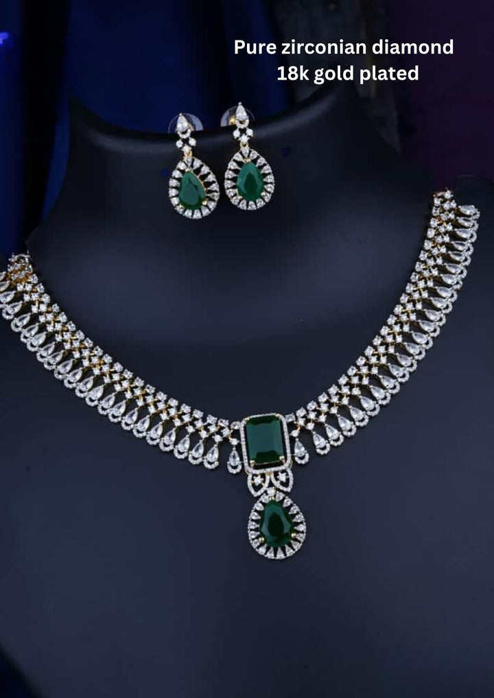Pure Zirconian Diamond Necklace With Earrings c1016020