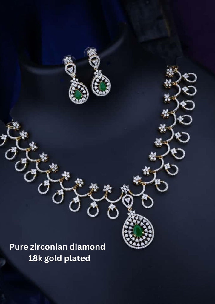 Pure Zirconian Diamond Necklace With Earrings c1013020