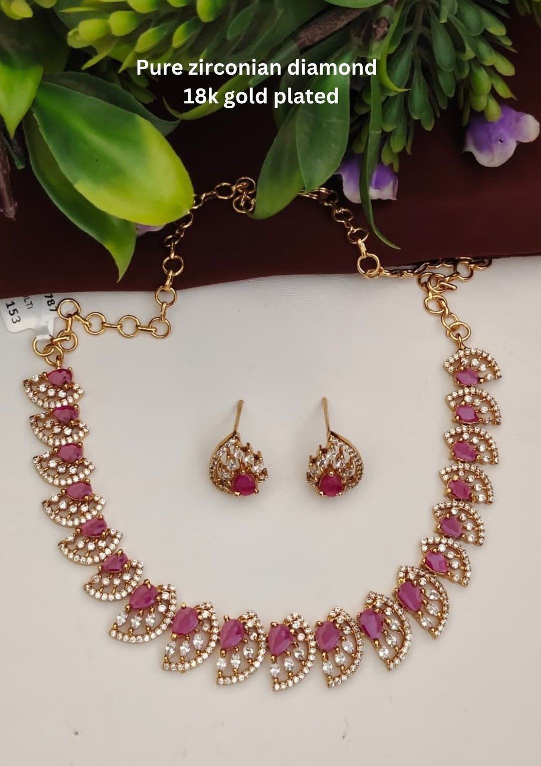 Pure Zirconian Diamond Necklace with Earrings s160521