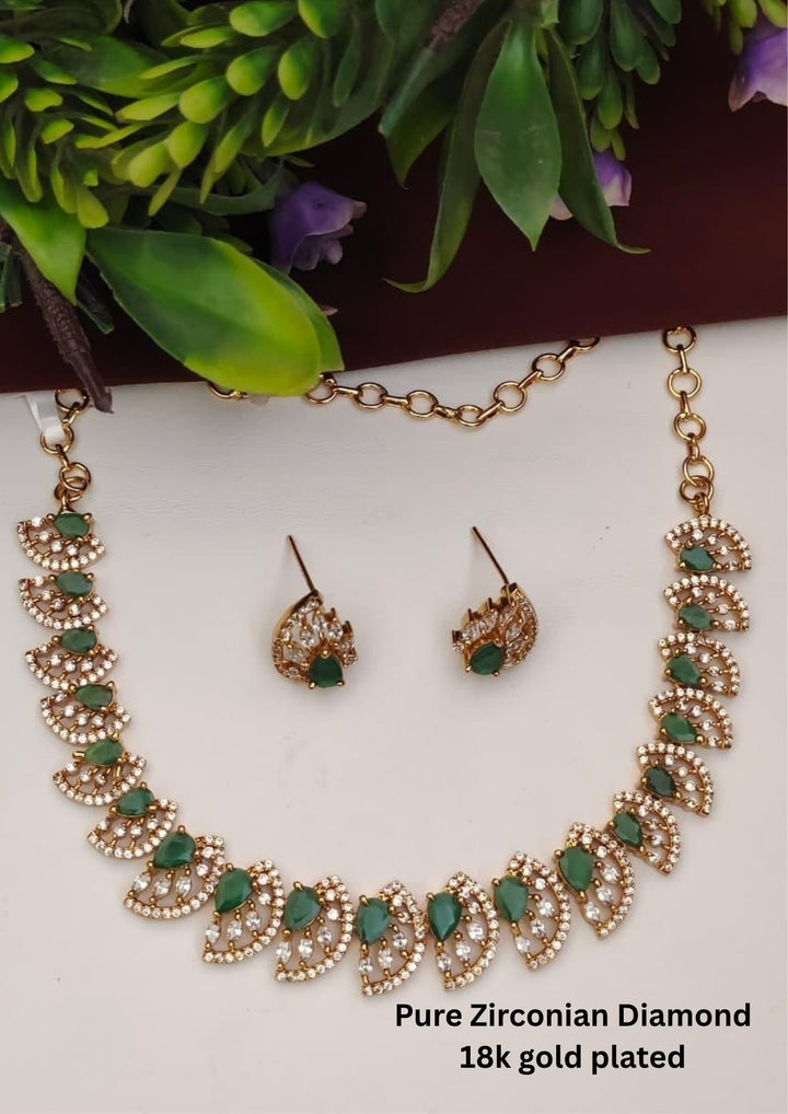 Pure Zirconian Diamond Necklace with Earrings s160521
