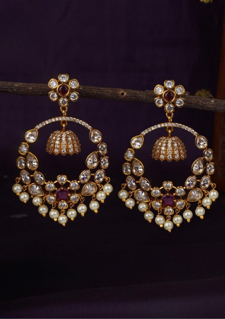 Kundan Brass Base  Earrings c 105520