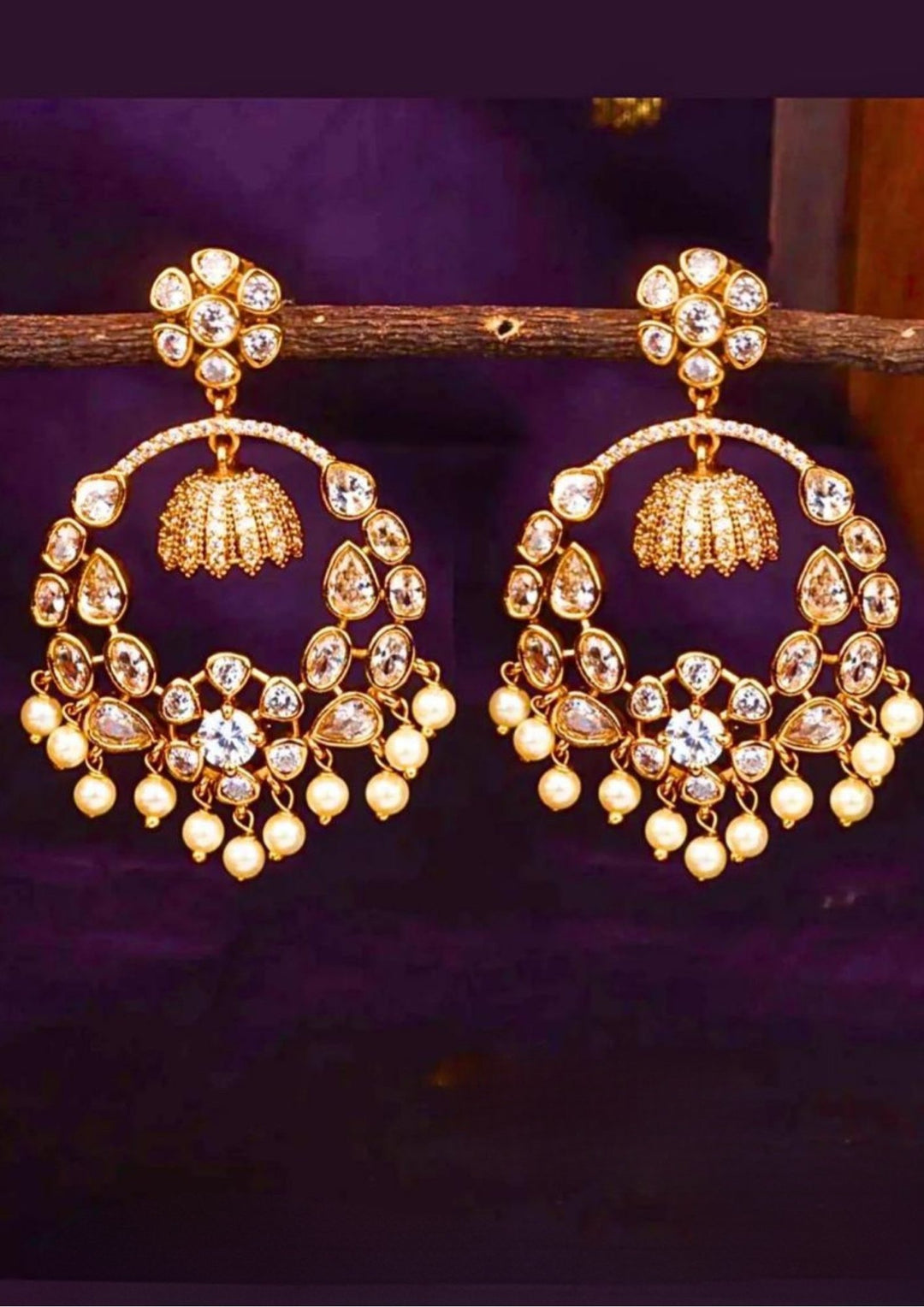 Kundan Brass Base  Earrings c 105520