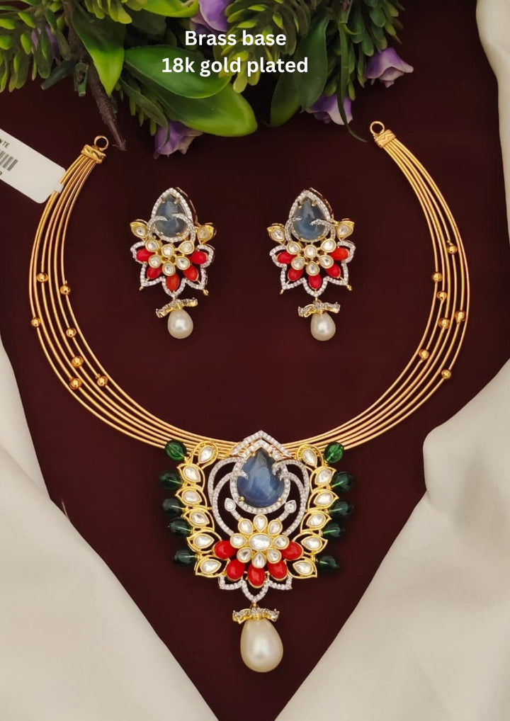 Kundan Necklace with Earrings s250012