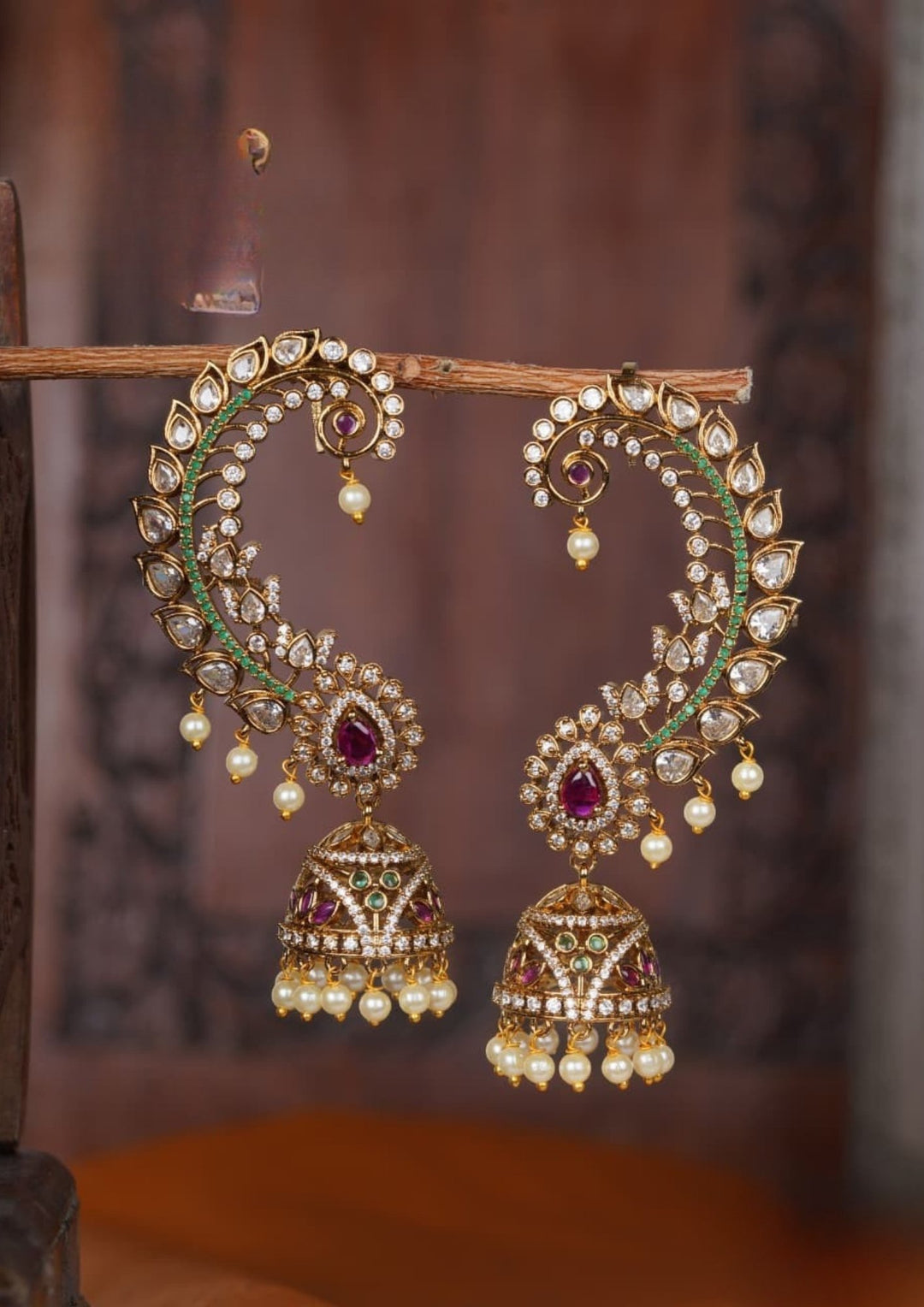 Kundan Matt Finish Jhumkas c108020