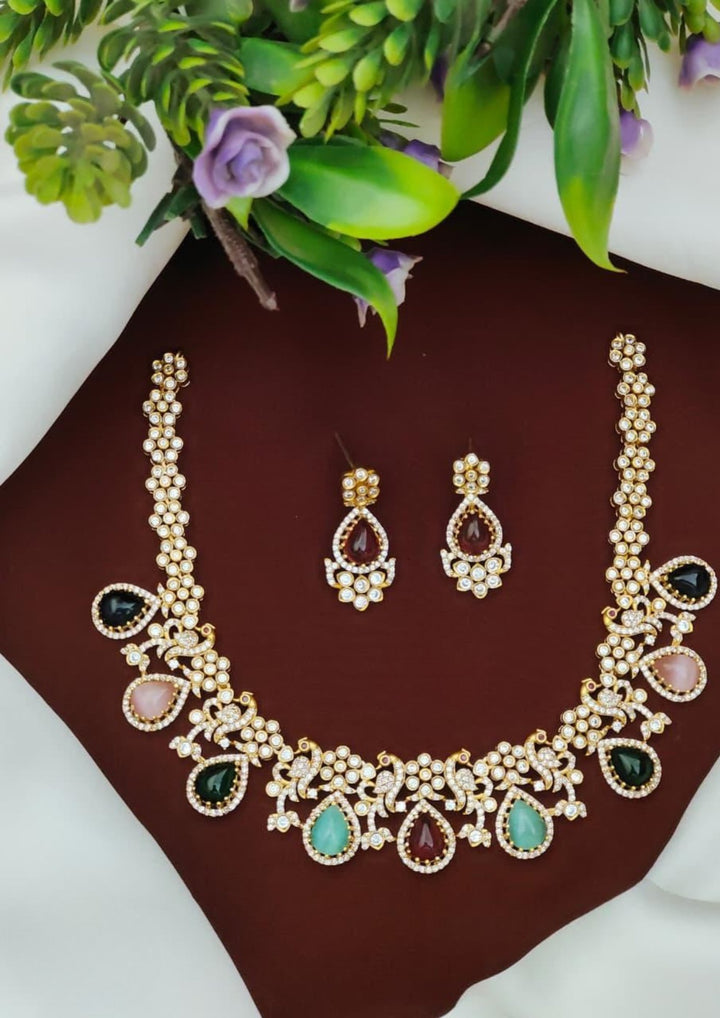 Pure Zirconian Diamond Necklace With Earrings s170031