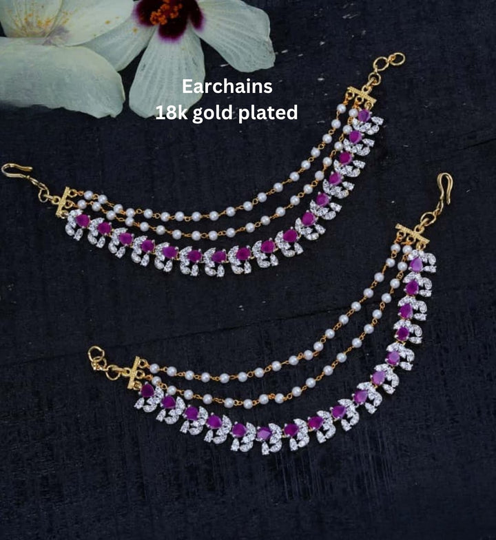 Pure Zirconian Diamond Earchains c1010020