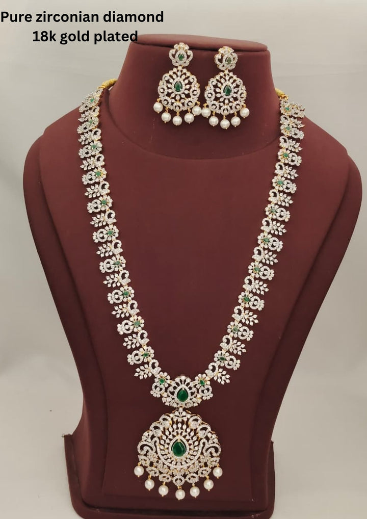 Pure Zirconian Diamond Necklace With Earrings s360023