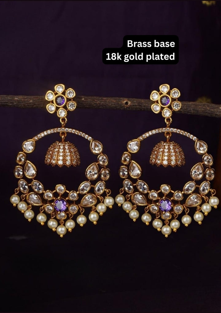 Kundan Brass Base  Earrings c 105520