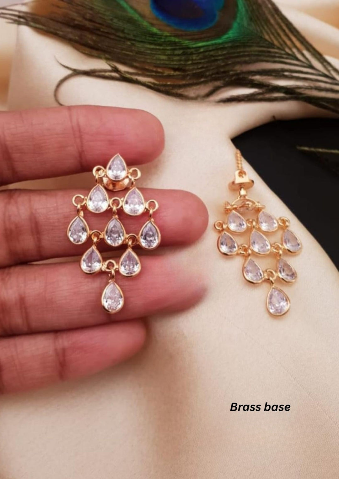 Kundan Brass Base Earings g10550