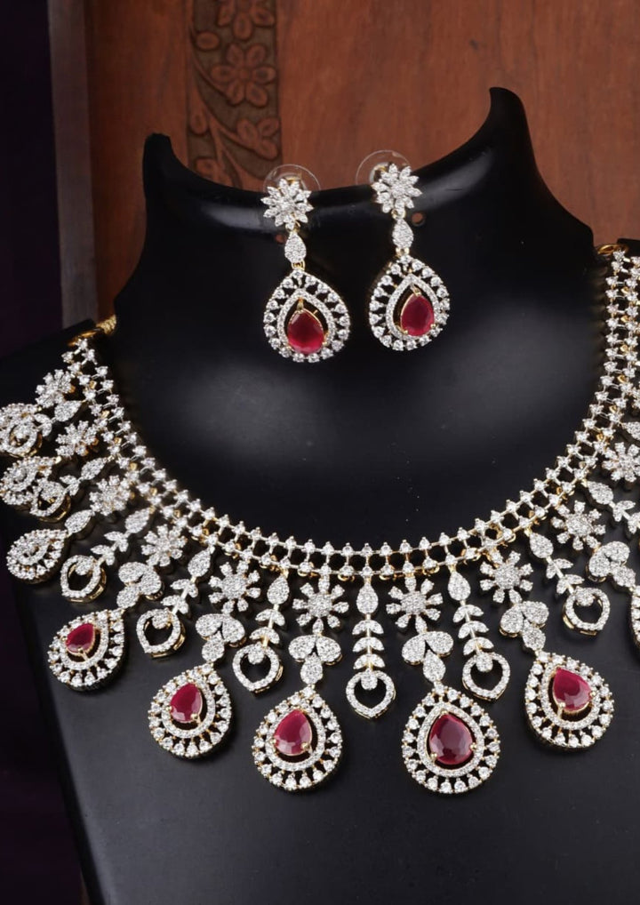 Pure Zirconian Diamond Necklace With Earrings c 1024020