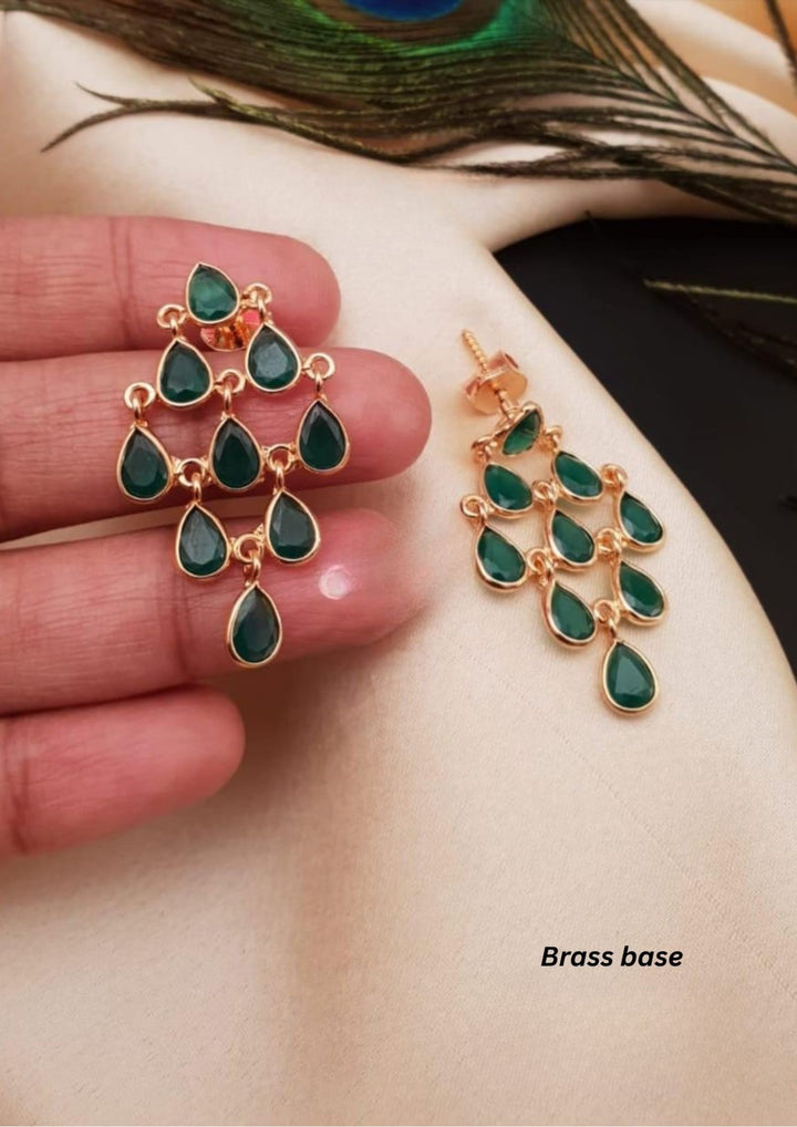 Kundan Brass Base Earings g10550