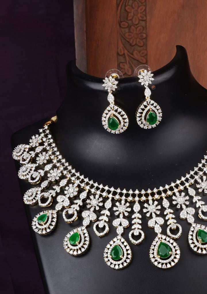 Pure Zirconian Diamond Necklace With Earrings c 1024020