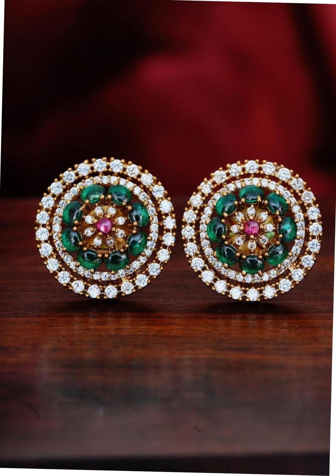 Kundan Brass Base Gold Plated Studs yle120