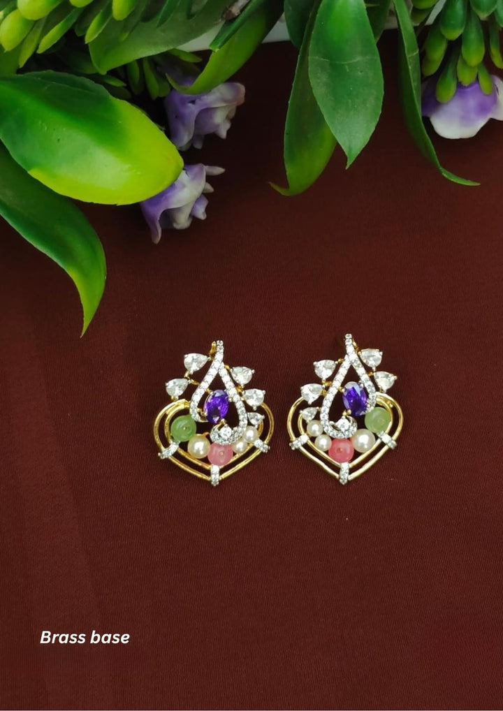 Kundan Brass Base  Earings s70005