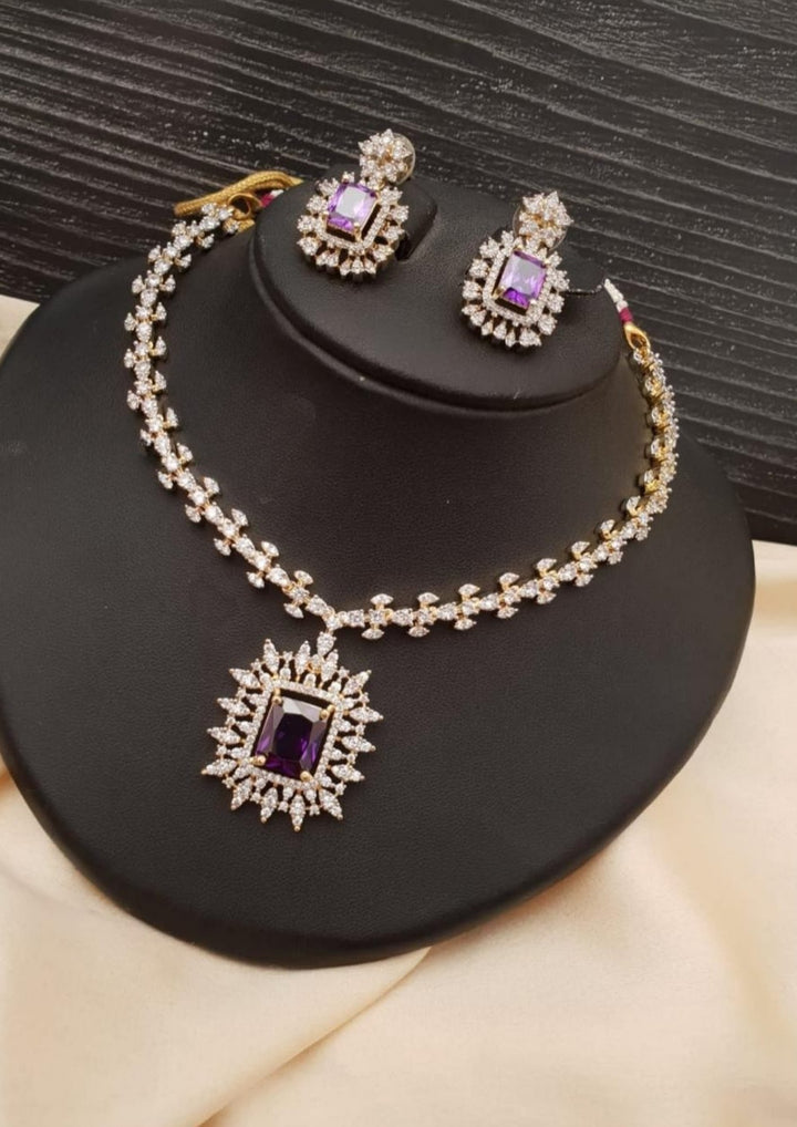 Pure Zirconian Diamond Necklace with Earrings g101199