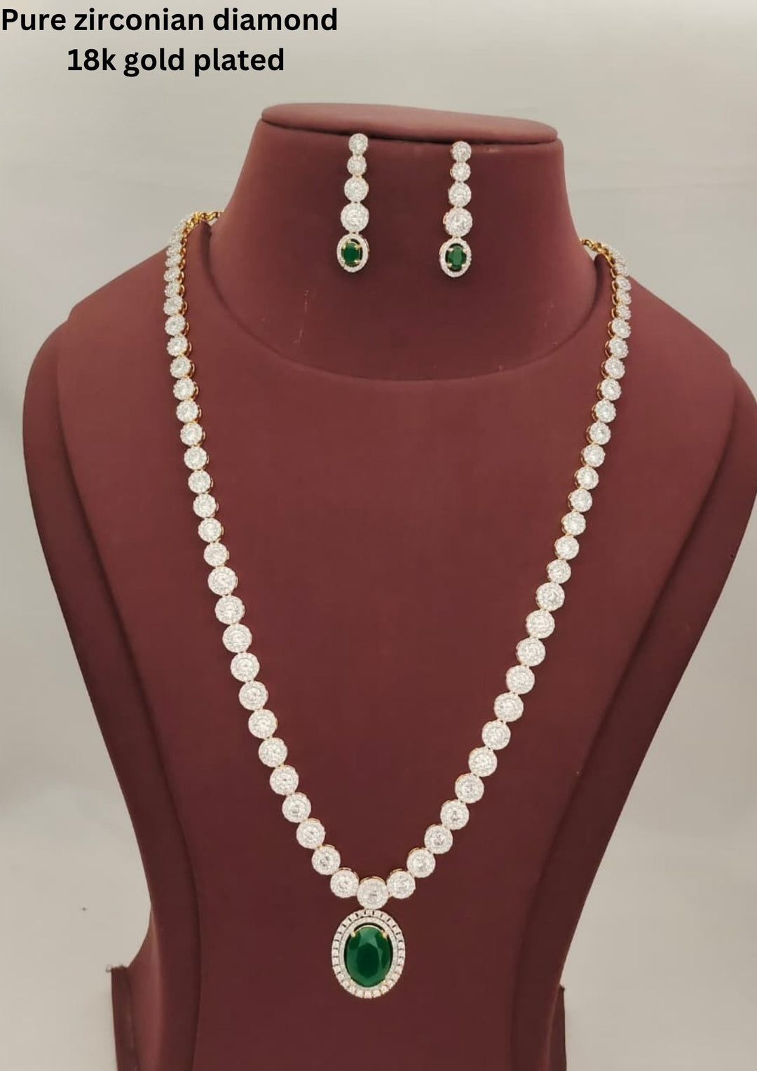 Pure Zirconian Diamond Necklace With Earrings s290052