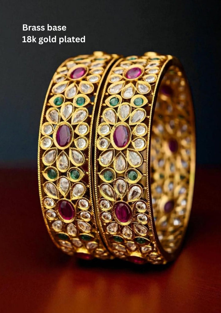 Jadau Kundan Gold plated Bangles (Set of 2 )