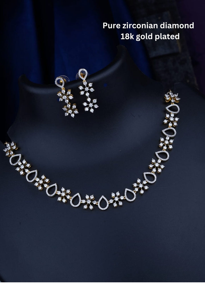Pure Zirconian Diamond Necklace With Earrings c107020