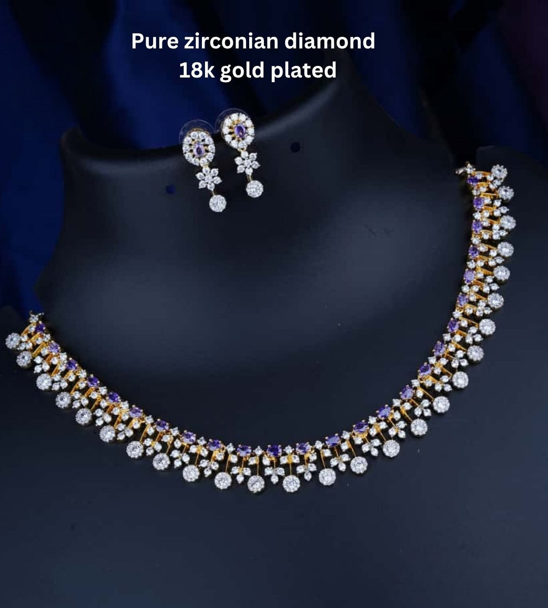 Pure Zirconian Diamond Necklace With Earrings c1011020