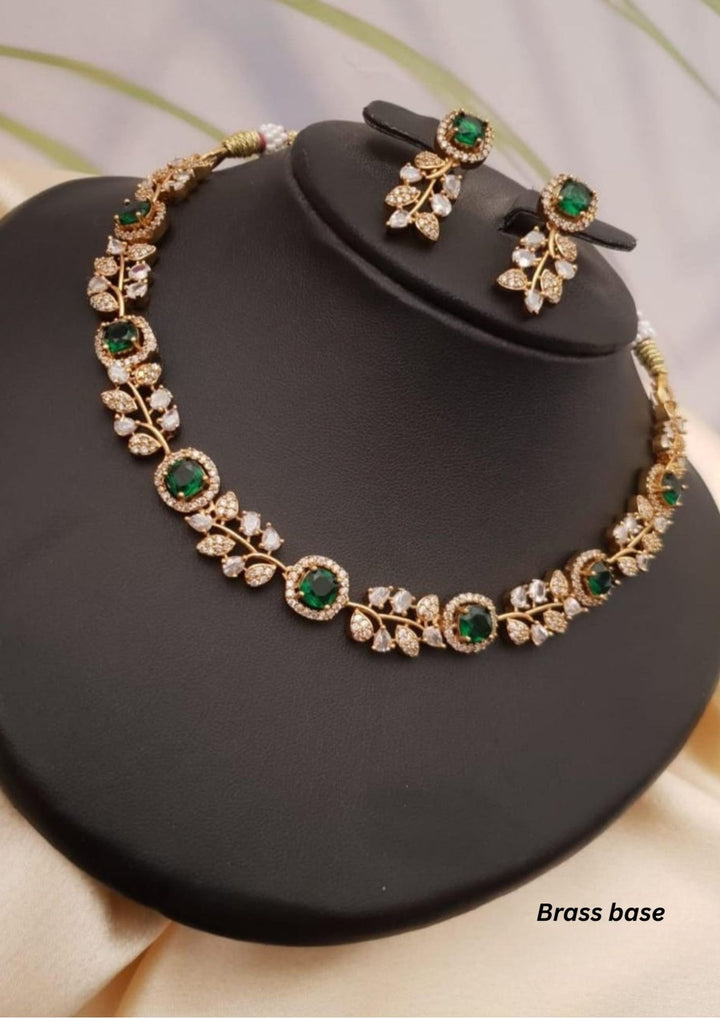 Kundan Brass Base  Necklace With Earrings g 10750