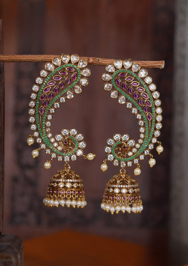 Kundan Matt Finish Jhumkas c1010020