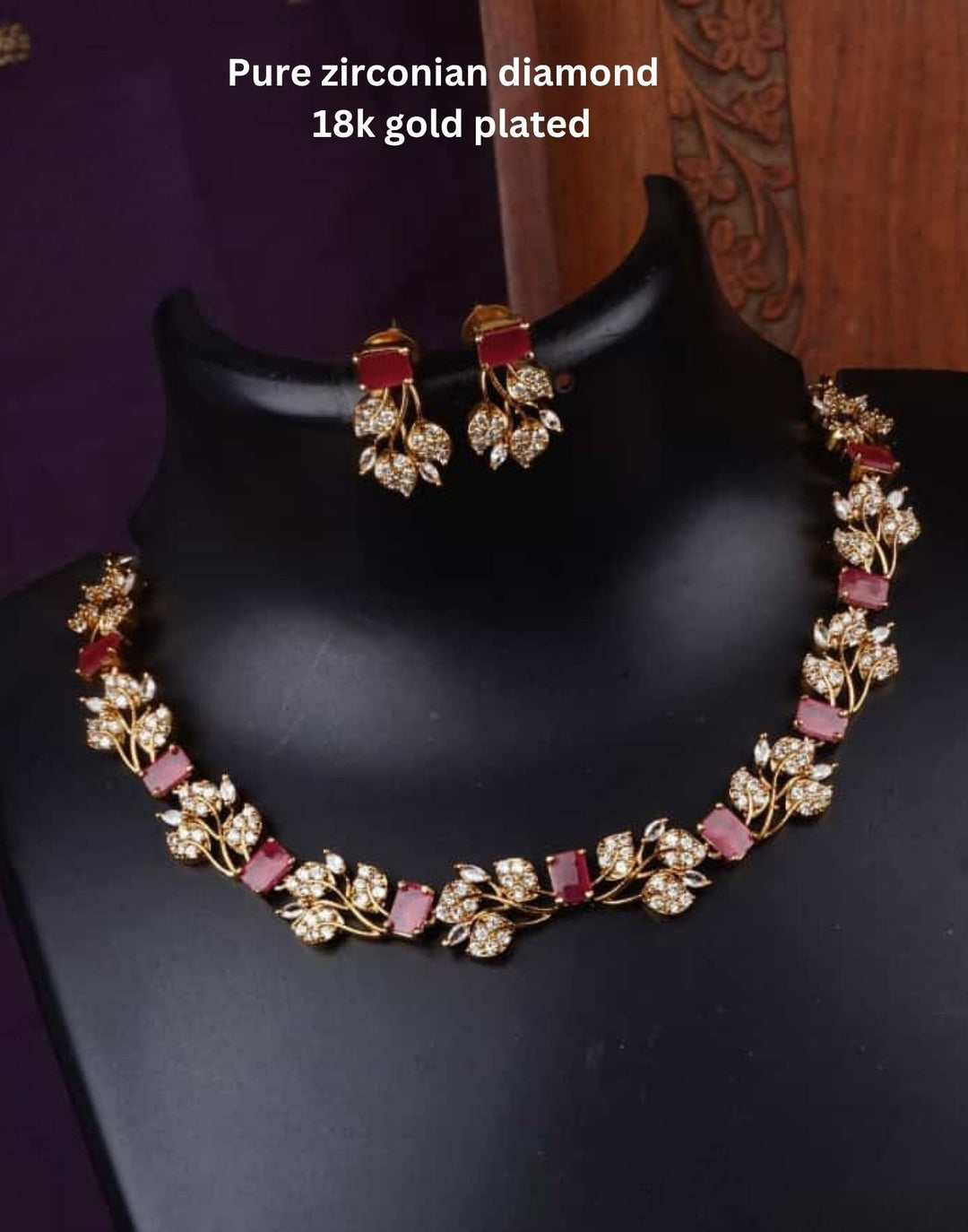 Pure Zirconian Diamond Necklace With Earrings c106520