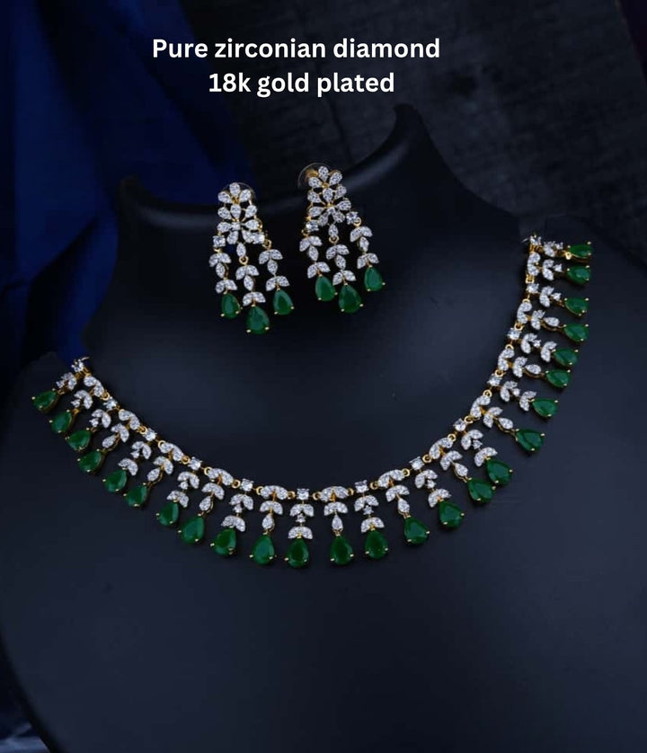 Pure Zirconian Diamond Necklace With Earrings c1013520