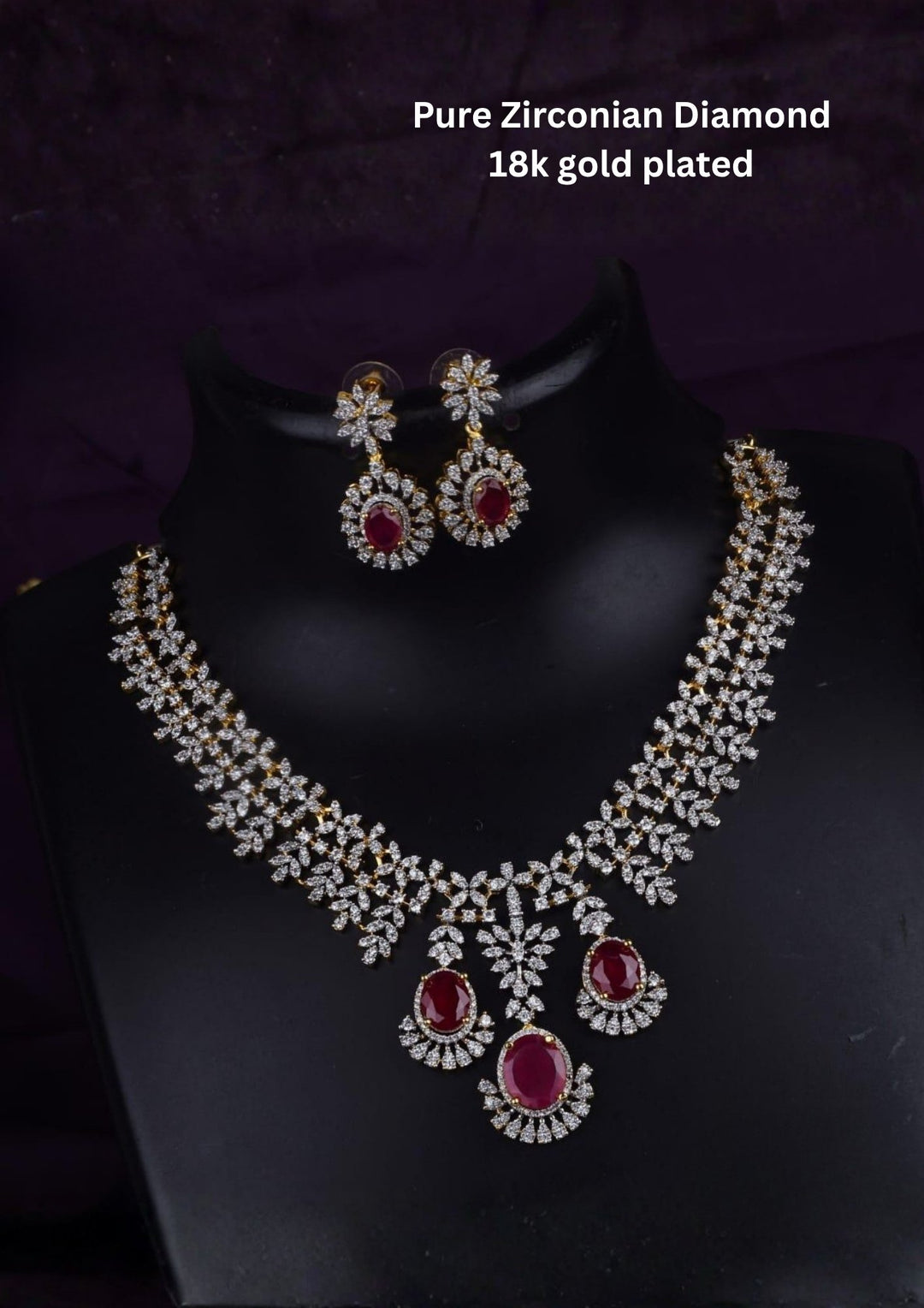 Pure Zirconian Diamond Necklace with Earrings c1013520