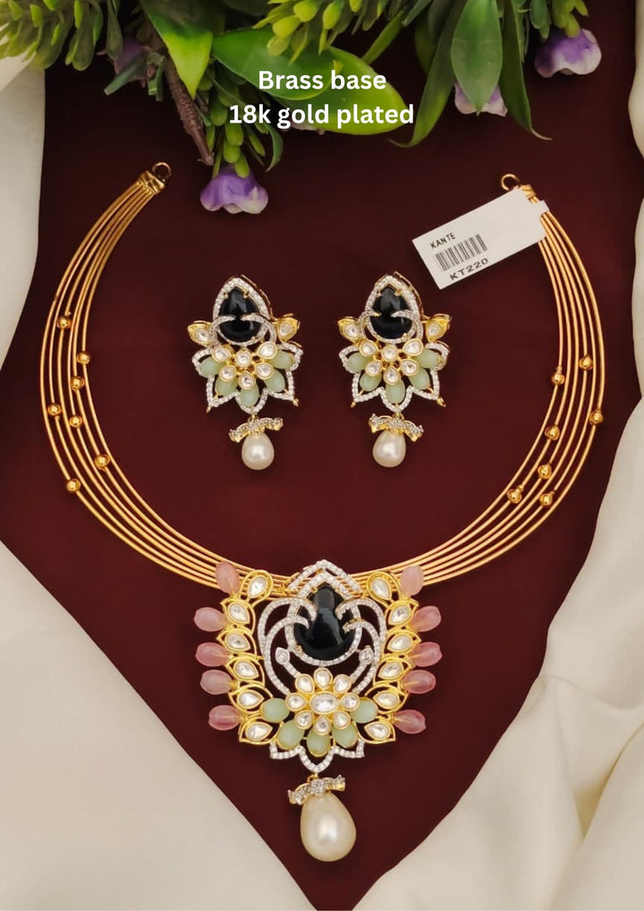 Kundan Necklace with Earrings s250012