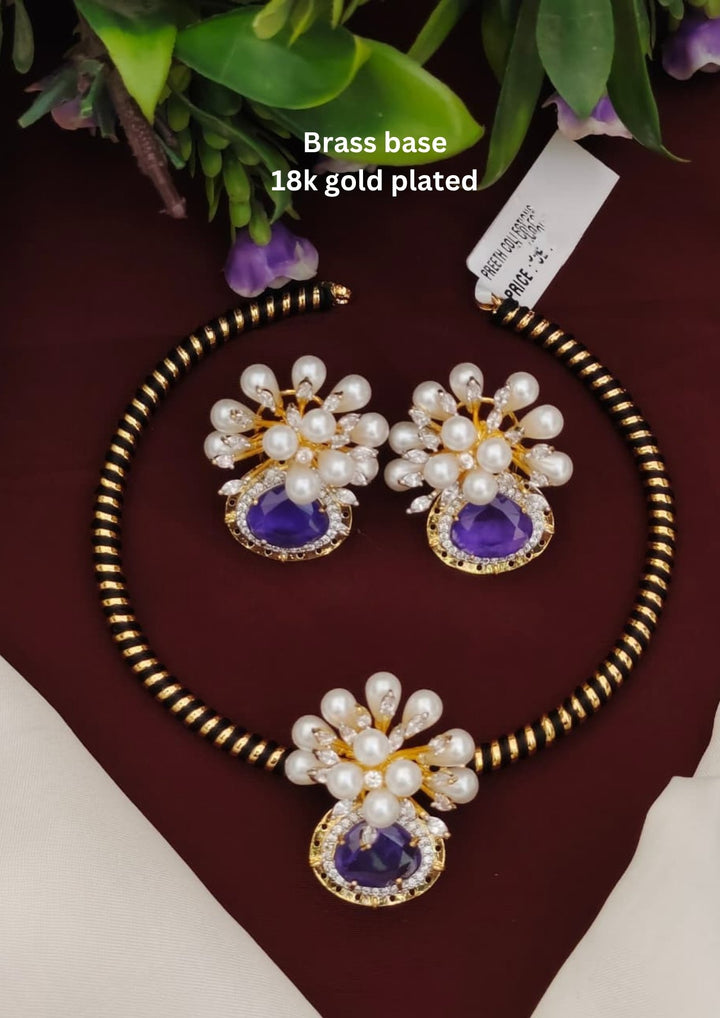 Kundan Necklace With Earrings s190051