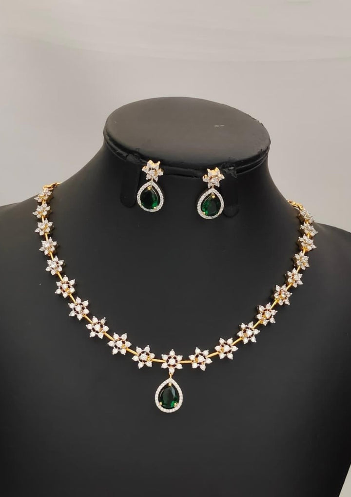 Pure Zirconian Diamond Necklace with Earrings s130099