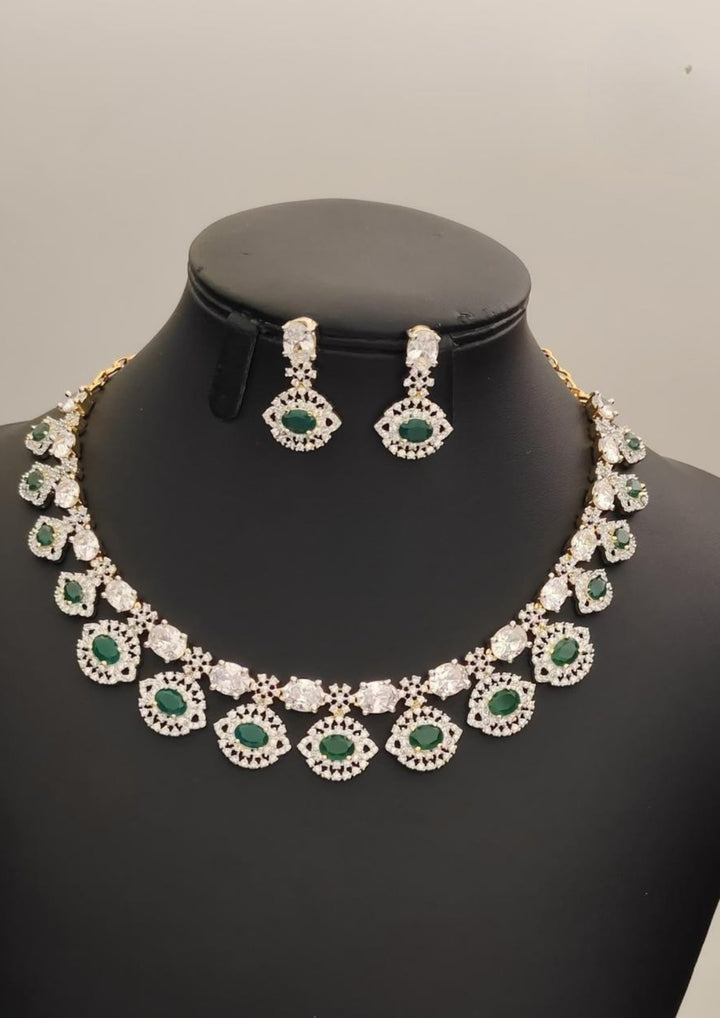 Pure Zirconian Diamond Necklace with Earrings s 230091