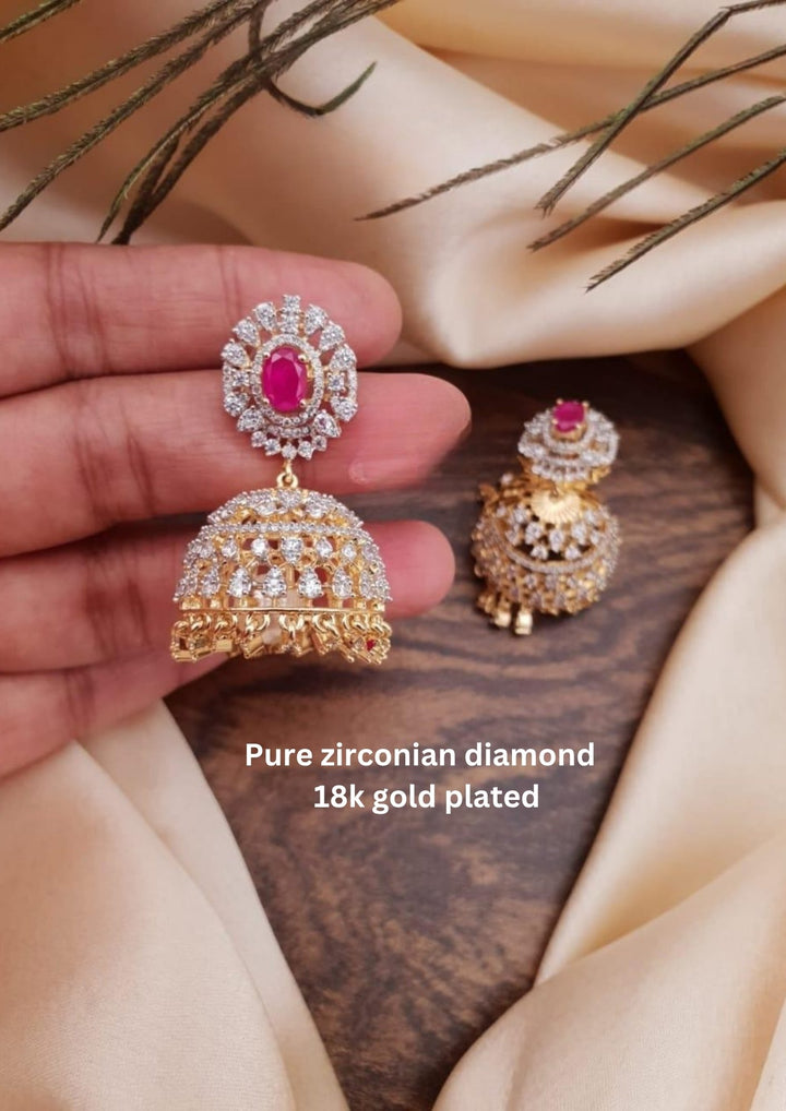 Pure Zirconian Diamond Jhumkas g10920