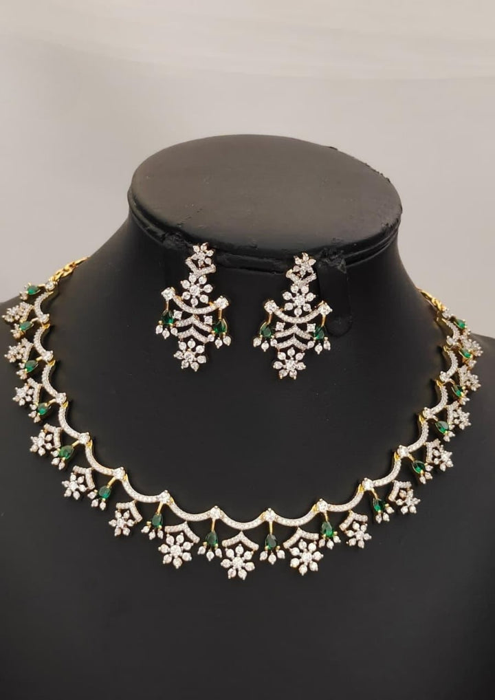 Pure Zirconian Diamond Necklace with Earrings s190551