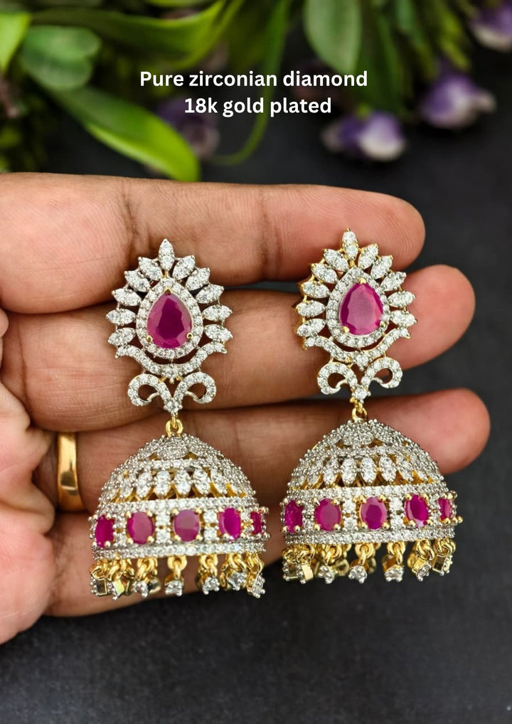 Pure Zirconian Diamond Jhumkas s130099