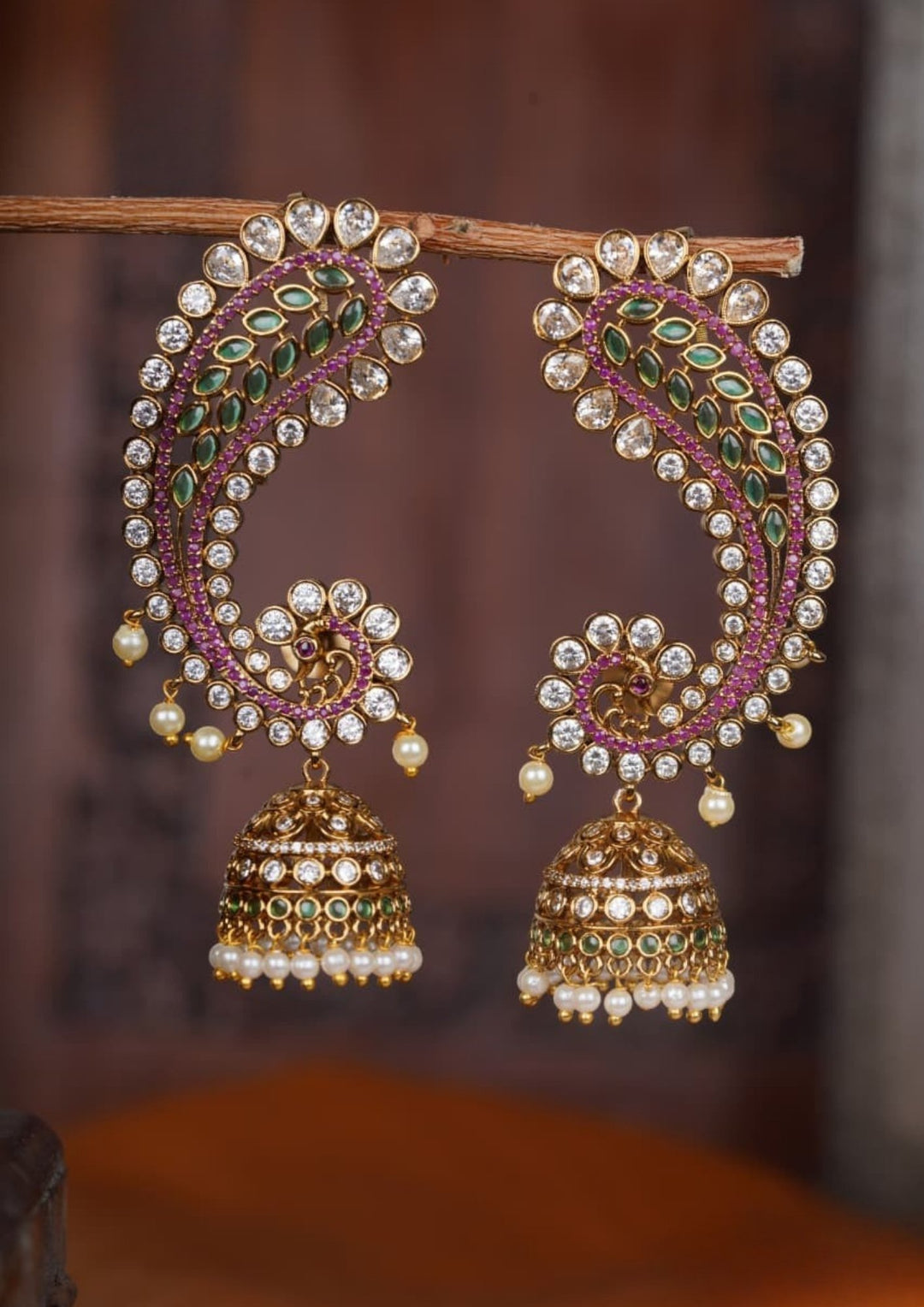 Kundan Matt Finish Jhumkas c1010020
