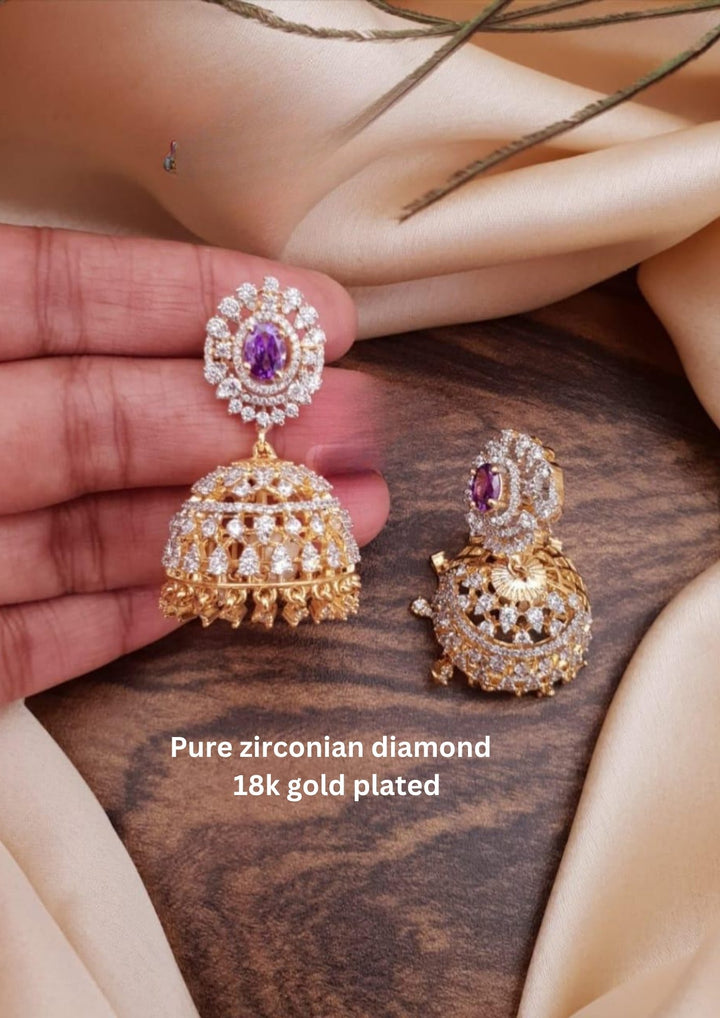 Pure Zirconian Diamond Jhumkas g10920
