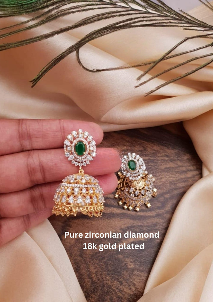 Pure Zirconian Diamond Jhumkas g10920