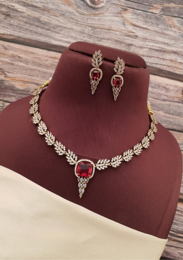 Kundan Stone  Necklace with Earrings g10950