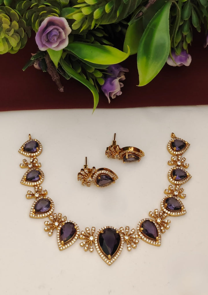 Pure Zirconian Diamond Necklace with Earrings s130059