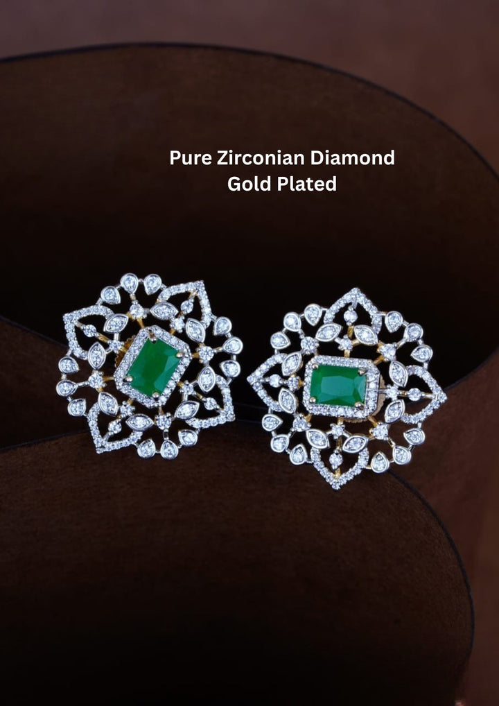 Pure Zirconian Diamond Gold Plated Studs c105020