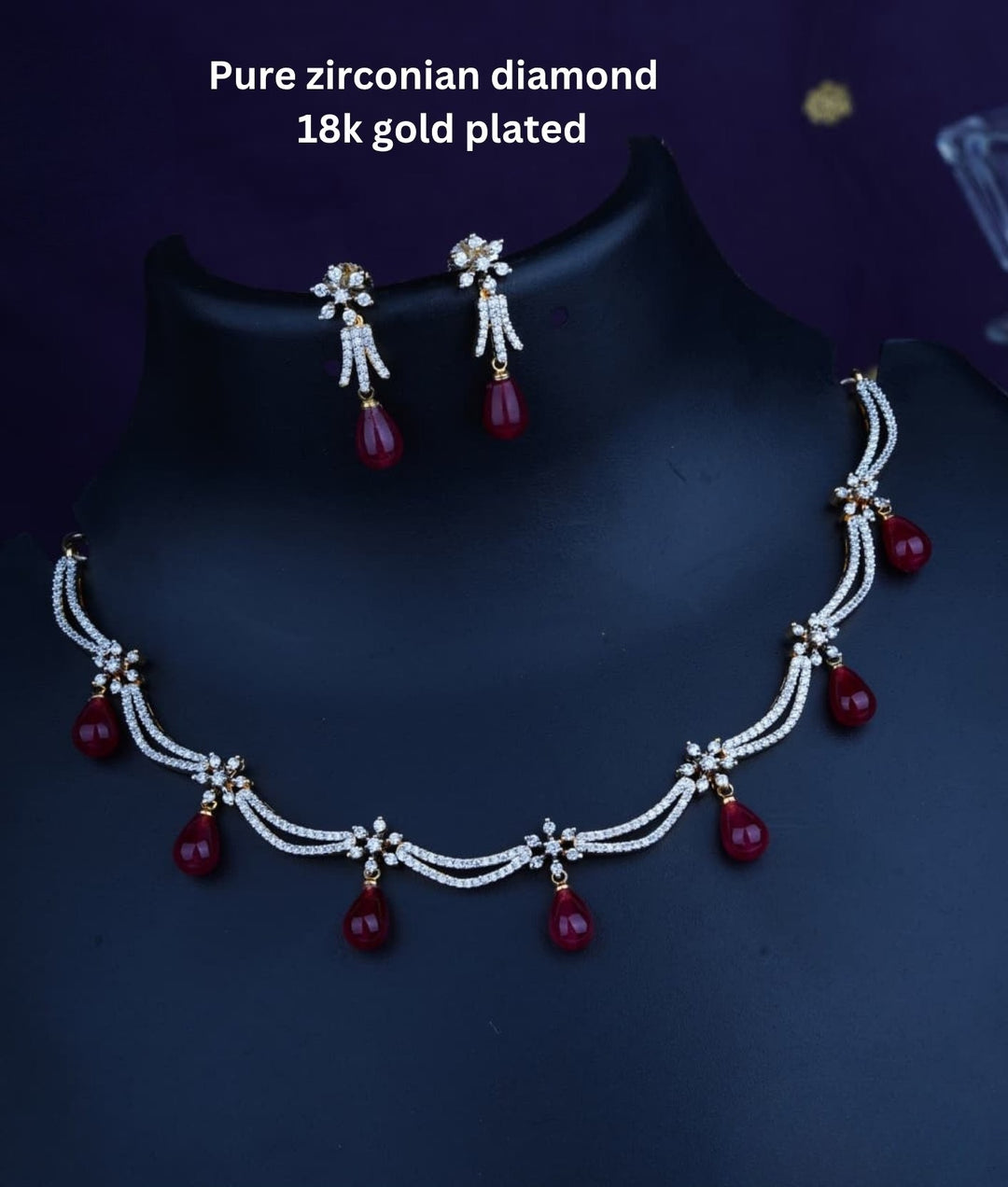 Pure Zirconian Diamond Necklace With Earrings c107020